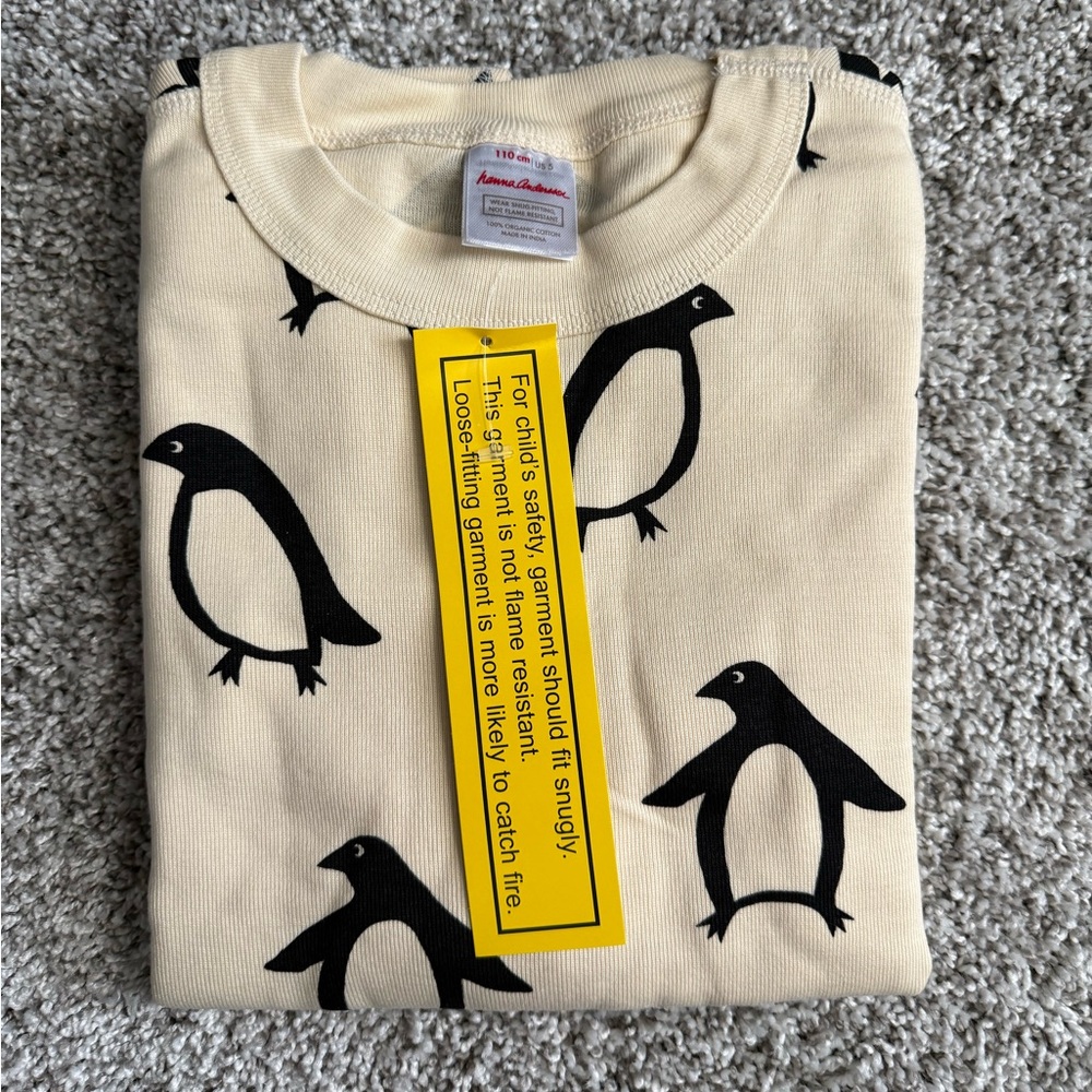 Hannah Anderson- Kids Holiday Long John Pajama Set- Squeaky the Penguin